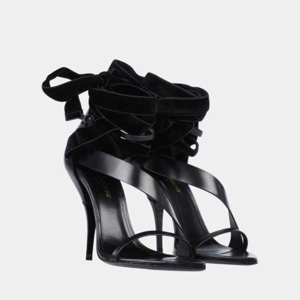 Saint Laurent Black Strappy Heels